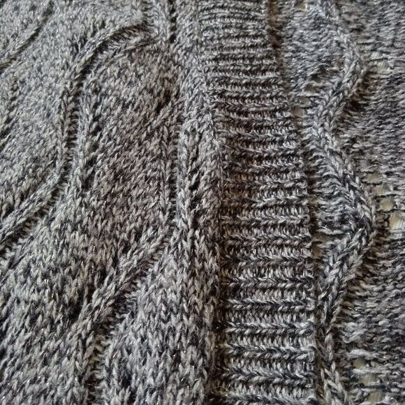 Laura Scott Gray and Silver Plus Size Marled Knit Open Front Cardigan Women's 2X - Picture 12 of 12